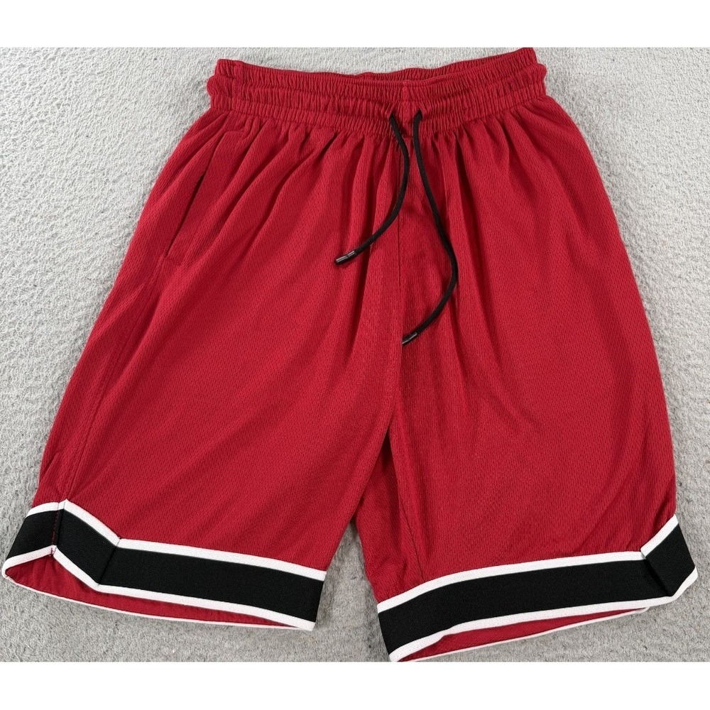 Leg3nd Gym Shorts Mens Small Red Drawstrings Linerless Stretch‎ Gym Workout